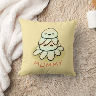 Coussin poulpe kawaii mère et enfant