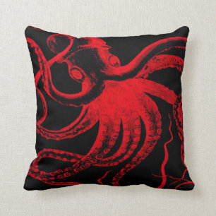 Coussin Poulpe nautique steampunk vintage kraken monstre