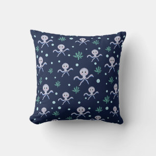 Coussin Poulpe sous le motif pour enfants de la mer