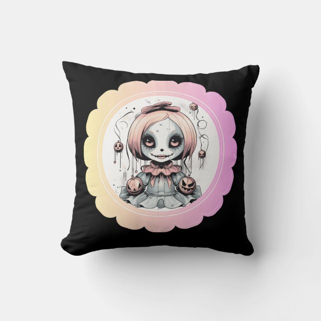 Coussin Poupée de sangle mignonne et Éffrayante personnali (Recto)