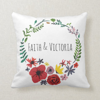 Coussin pour aquarelle floral personnalisable