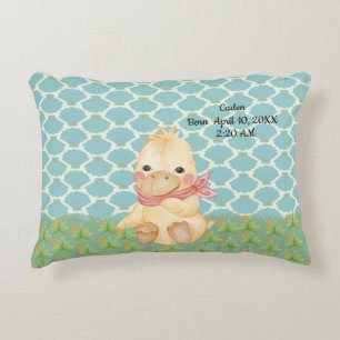 Coussin pour bébé pour garçon avec canard et date