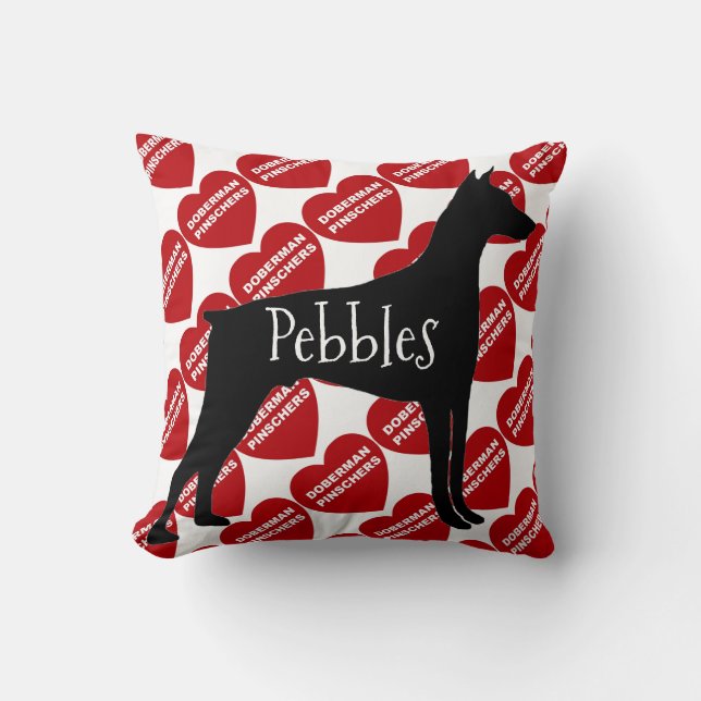 Coussin Pour l'amour d'un Doberman Pinscher Chien (Recto)