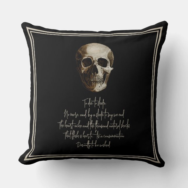 Coussin Pour mourir : dormir Shakespearian (Recto)