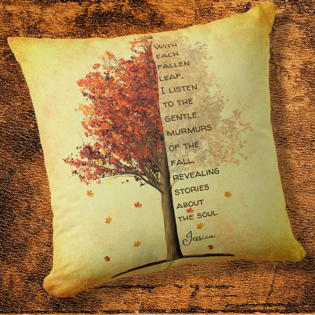 Coussin Pour Son Érable D'Automne Avec Citation Inspirante (Créateur téléchargé)