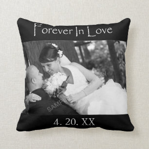 Coussin Pour toujours en photo de mariage d'amour