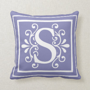 Coussin Pourpre de bigorneau de monogramme de la lettre S