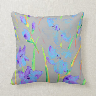 Coussin pourpre de glaïeul d'aquarelle
