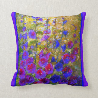 Coussin pourpre de jardin de roses trémière de