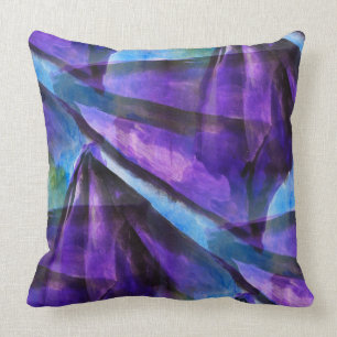 Coussin pourpre sans couture de cubisme, art abstrait bleu