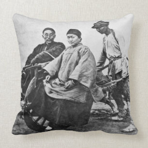 Coussin Pousse-pousse chinoise, c.1870 (photo de b/w)