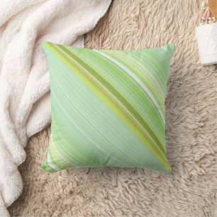 Coussin Pousse Verte Menthe et Rayure Verte Citron et Carr