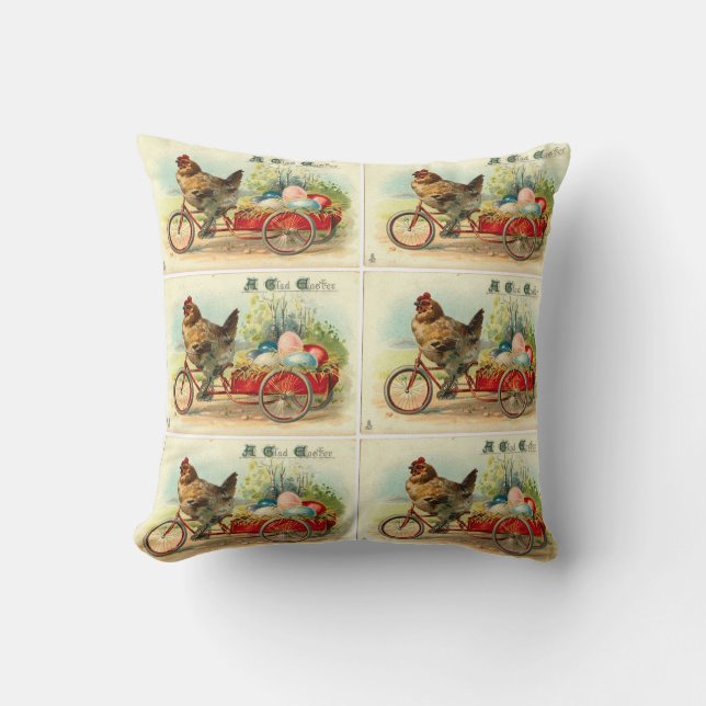 Coussin Poussette vintage sur vélo (Recto)