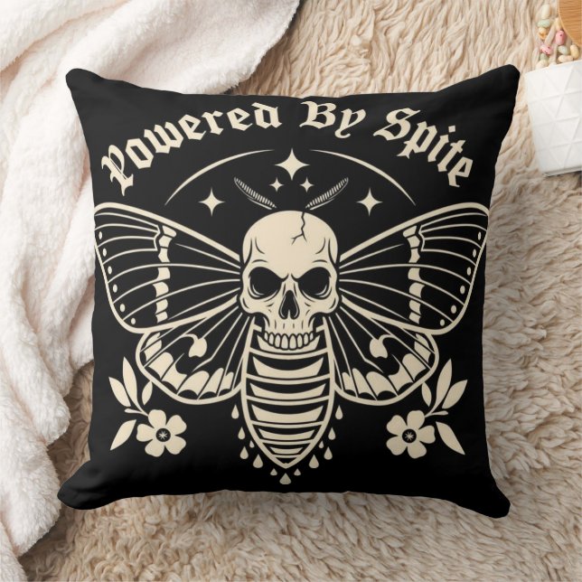 Coussin "Powered By Spite" Dead Moth Pillow (Couverture)