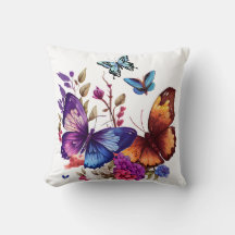 Prairie de fleurs sauvages et papillons printanier