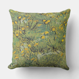 Coussin Prairie jaune de Van Gogh - Art floral classique