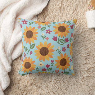 Coussin Prairie Tournée au Soleil aux Tournesols