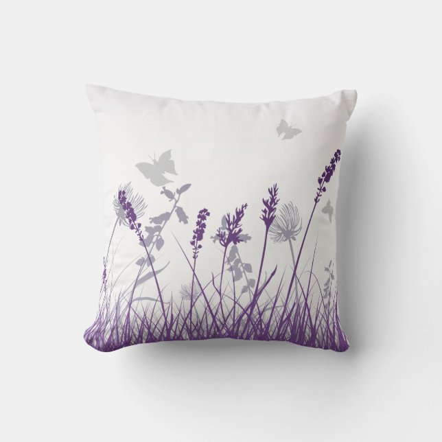 Coussin Pré et papillon pourpres (Recto)