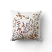 Pré Fleur sauvage vintage avec papillons
