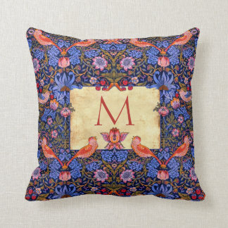 Coussin Pré Raphaelite Wm. MONOGRAMME PERSONNALISABLE Morr