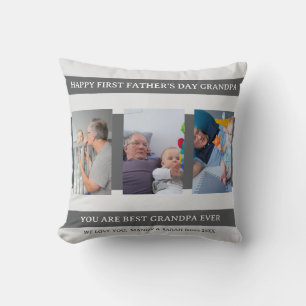 Coussin Premier grand-père de Fête des pères photos et mes