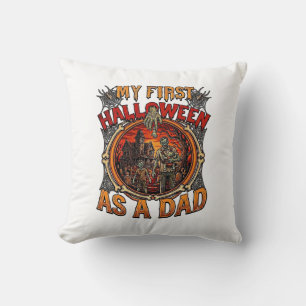 Coussin Premier Halloween en tant que papa zombie maison h
