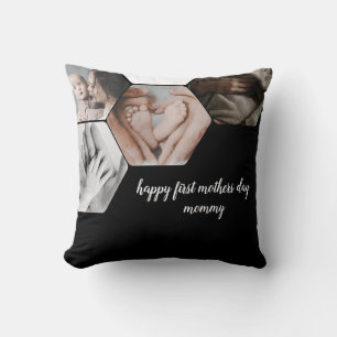 Coussin Premier jour de fête des mères personnalisé 4photo
