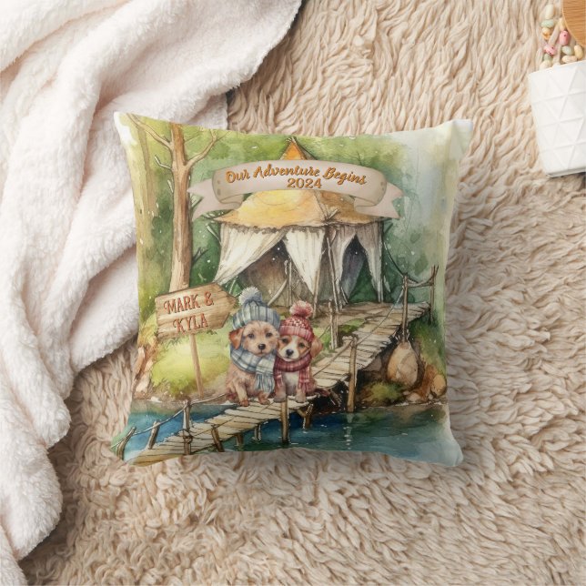 Coussin Premier Noël Couple Mariés Ornement Nouvellement M (Couverture)