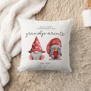 Coussin Premier Noël en tant que grands-parents Noël famil