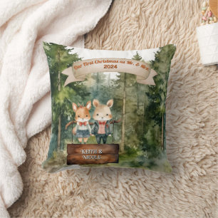 Coussin Premier Noël Personnalisé Couple Nouvellement Mari