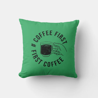 Coussin premier t-shirt café