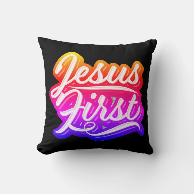 Coussin Première couleur vive de Jésus (Recto)