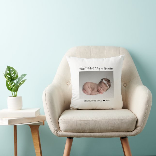 Coussin Première Fête des mères Nouveau bébé grand-mère Ph (Chaise)