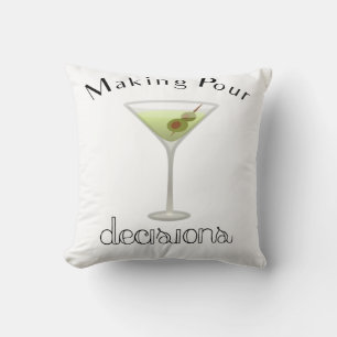 Coussin Prendre des décisions avec du verre Martini