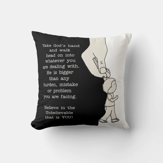 Coussin Prendre la main de Dieu (Recto)