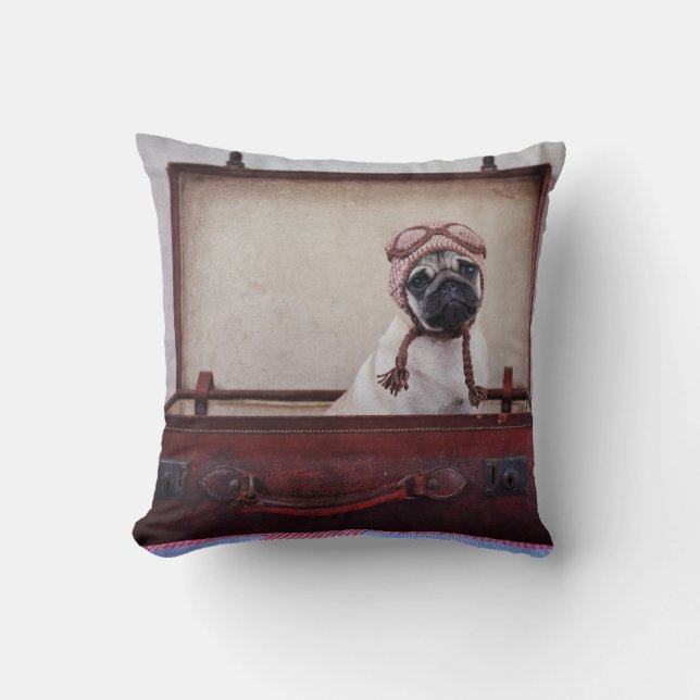Coussin "Prenez-moi avec vous" l'oreiller de jet de chiot (Recto)