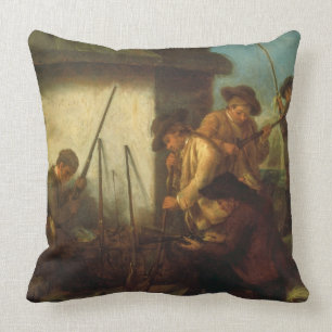 Coussin Préparant les armes à feu (huile sur la toile)