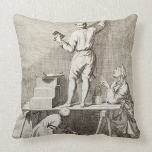 Coussin Préparant un mur pour la peinture de fresque