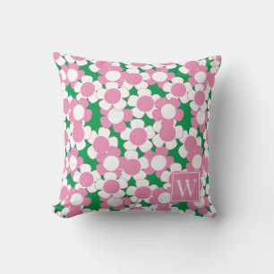 Coussin Préparation Fleur de Daisy – Monogramme Rose et Ve