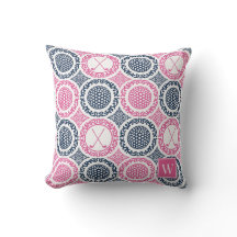 Preppy Golf Damask - Balls & Clubs Navy & Hot Pink