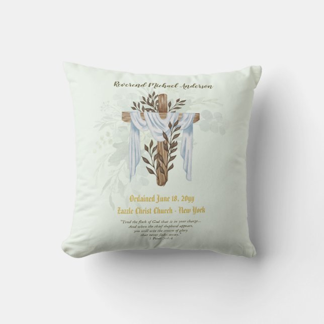 Coussin Prêtre nouvellement ordonné Pasteur Deacon Ministr (Recto)