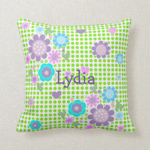 Coussin Pretty Polka Dot Whimsy Floral Impression personna
