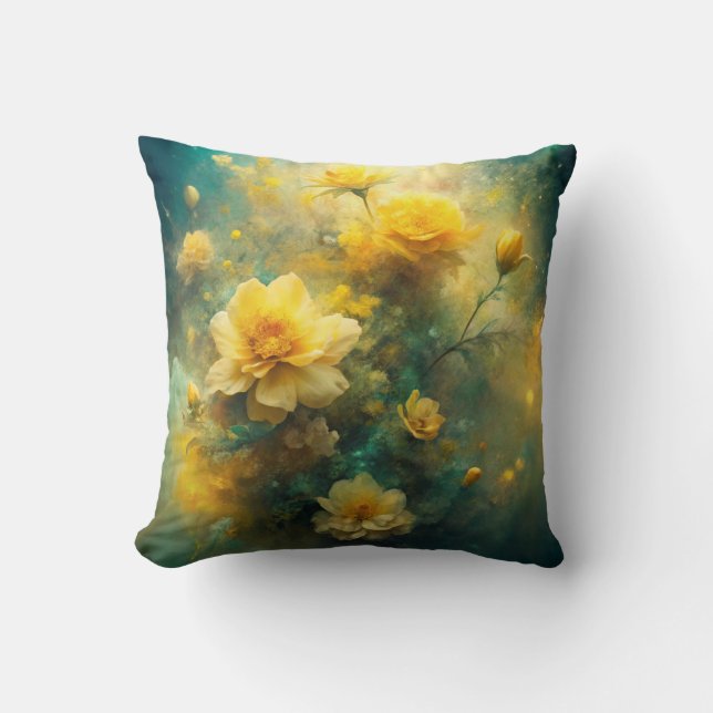 Coussin Pretty Yellow Flowers  (Recto)