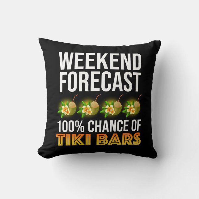 Coussin Prévisions de week-end - 100 % de chances de bars  (Recto)