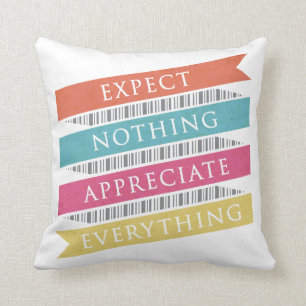 Coussin Prévoyez que rien n'apprécient tout typographie