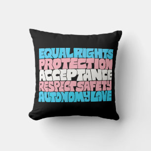 Coussin PRIDE Trans droits mot art drapeau LGBT offre cade