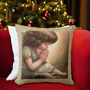 Coussin Prier Petite fille Angel Radiant Halo Lumière