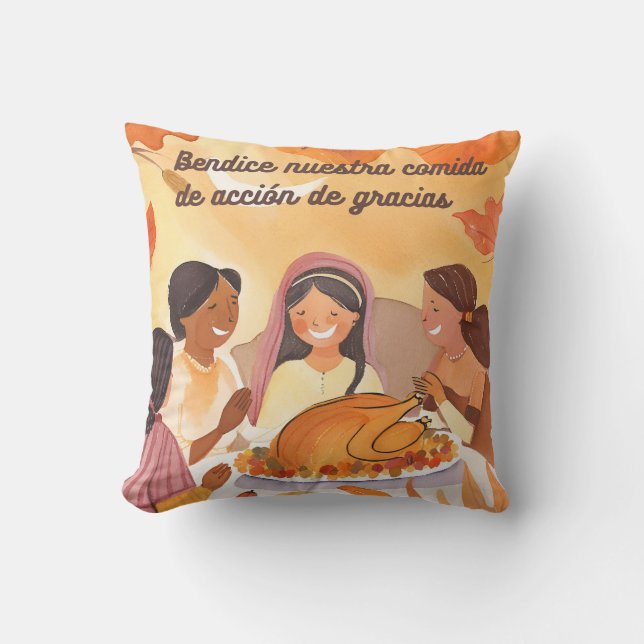 Coussin Prière d'action de grâce espagnole (Recto)