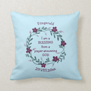 Coussin PRIÈRE DE BÉNÉDICTION RÉPONDANT À DIEU   Floral Ba
