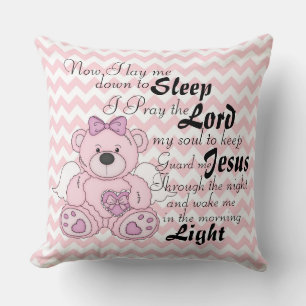 Coussin Prière Ours d'ange et Chevron Motif/Oreiller à lan
